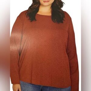 NWT Kirkland Signature Women’s Heather Burnt Orange Long Sleeve Tee Shirt - XXL